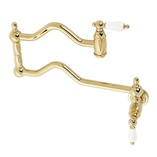 KS2102PL Heritage Wall Mount Pot Filler, Polished Brass